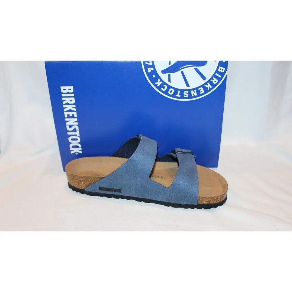 BIRKENSTOCK BS MEN'S VEGAN LEATHER SANDALS EU 43 REGULAR ELEMENTAL BLUE NEW